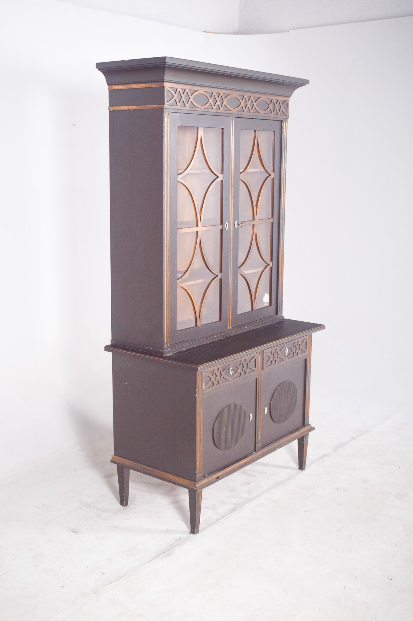 Danish Rustic Painted Cabinet with Gilt Accents - 5