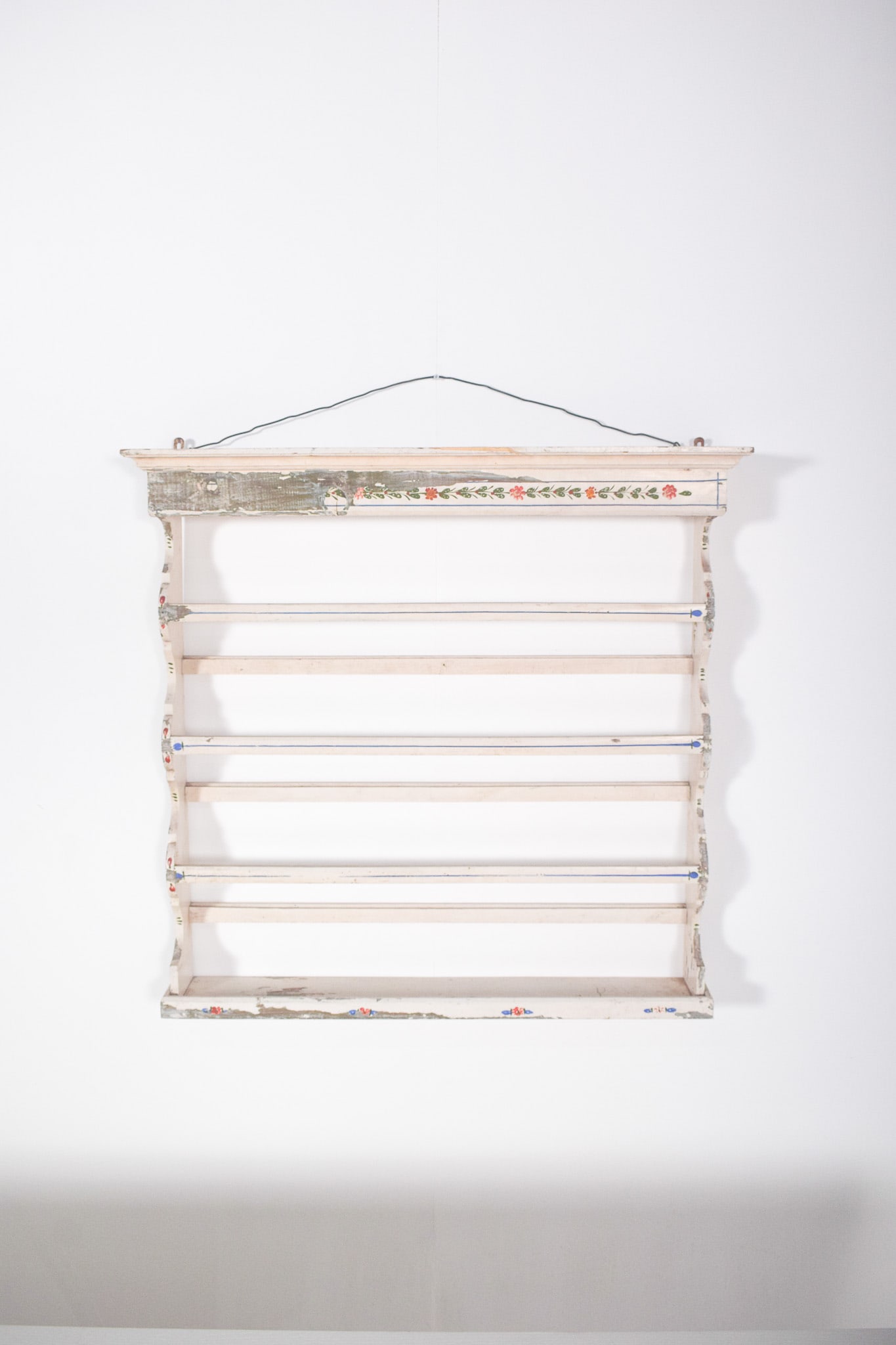 Portuguese Painted Wooden Plate Rack, 1950 - 2