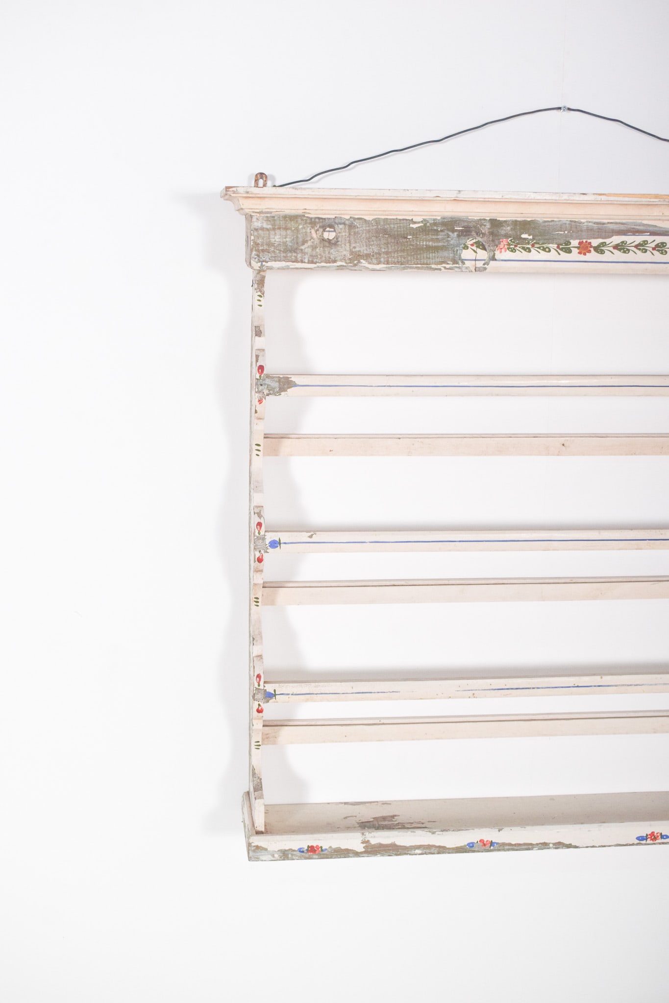 Portuguese Painted Wooden Plate Rack, 1950 - 3