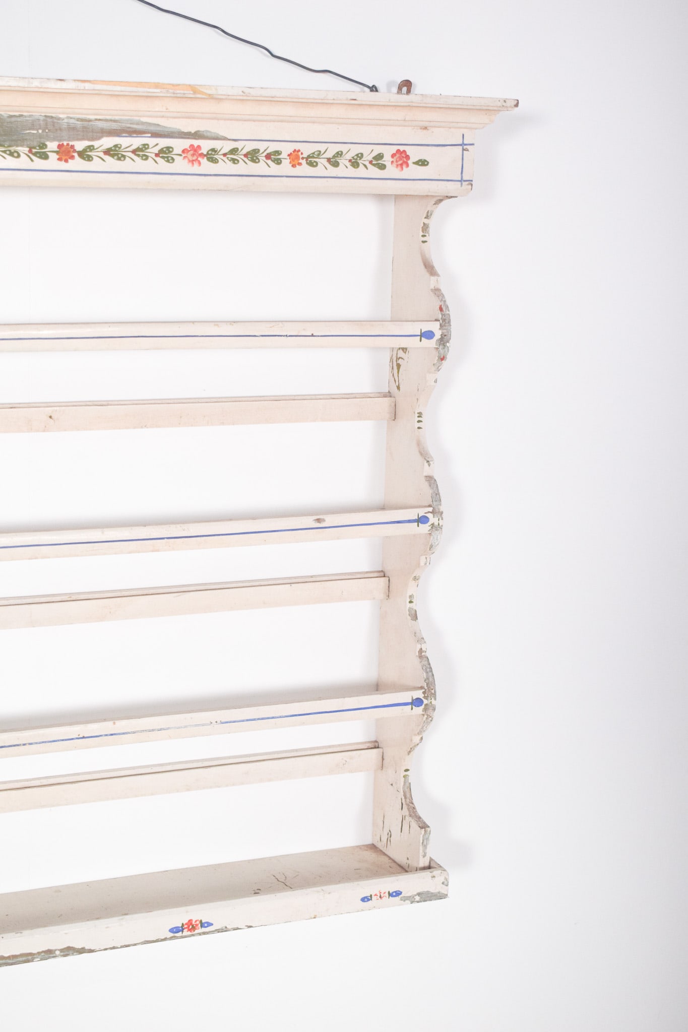 Portuguese Painted Wooden Plate Rack, 1950 - 4