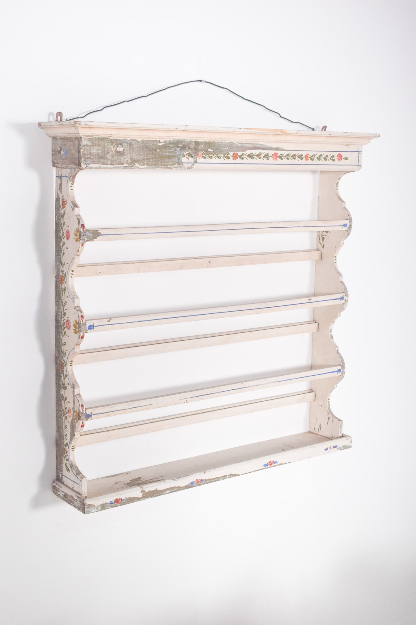 Portuguese Painted Wooden Plate Rack, 1950 - 5