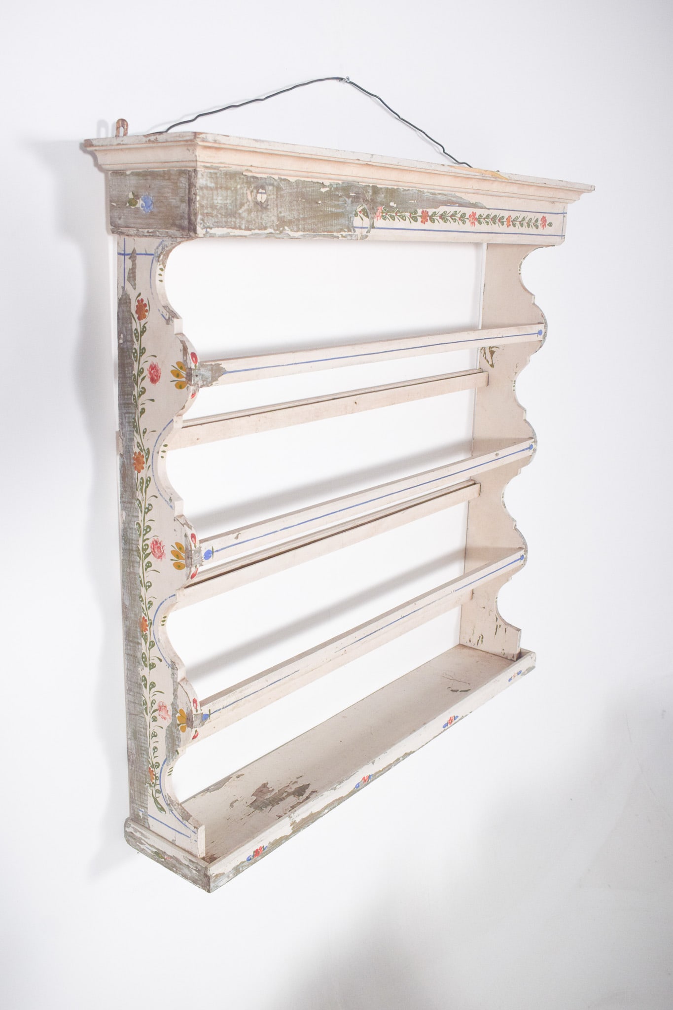 Portuguese Painted Wooden Plate Rack, 1950 - 9