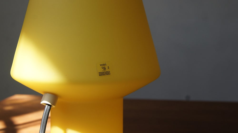 Yellow Table Lamp from Vetri Murano, 1970s - 3