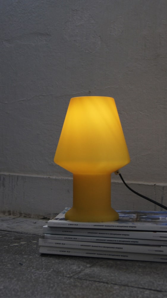 Yellow Table Lamp from Vetri Murano, 1970s - 4