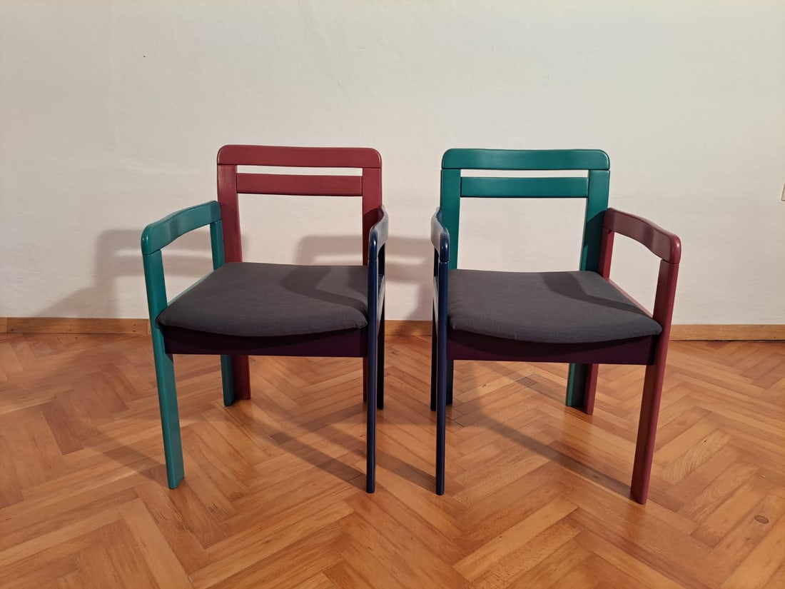 Set of Vintage Dining Chairs, 1980s - 4