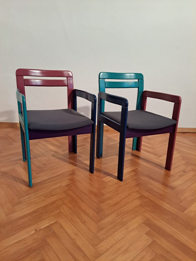 Set of Vintage Dining Chairs, 1980s - 5