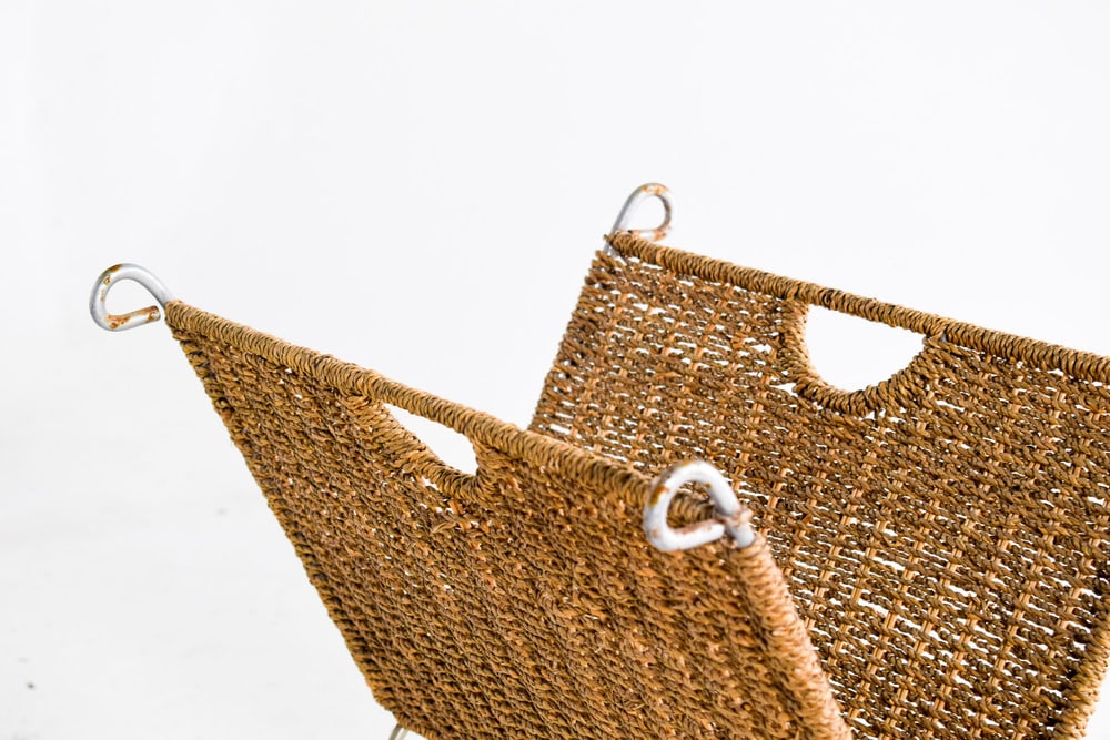 Paper and Metal Folding Magazine Rack, 1960s - 3