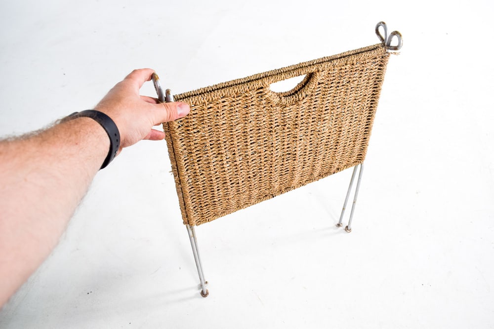 Paper and Metal Folding Magazine Rack, 1960s - 4