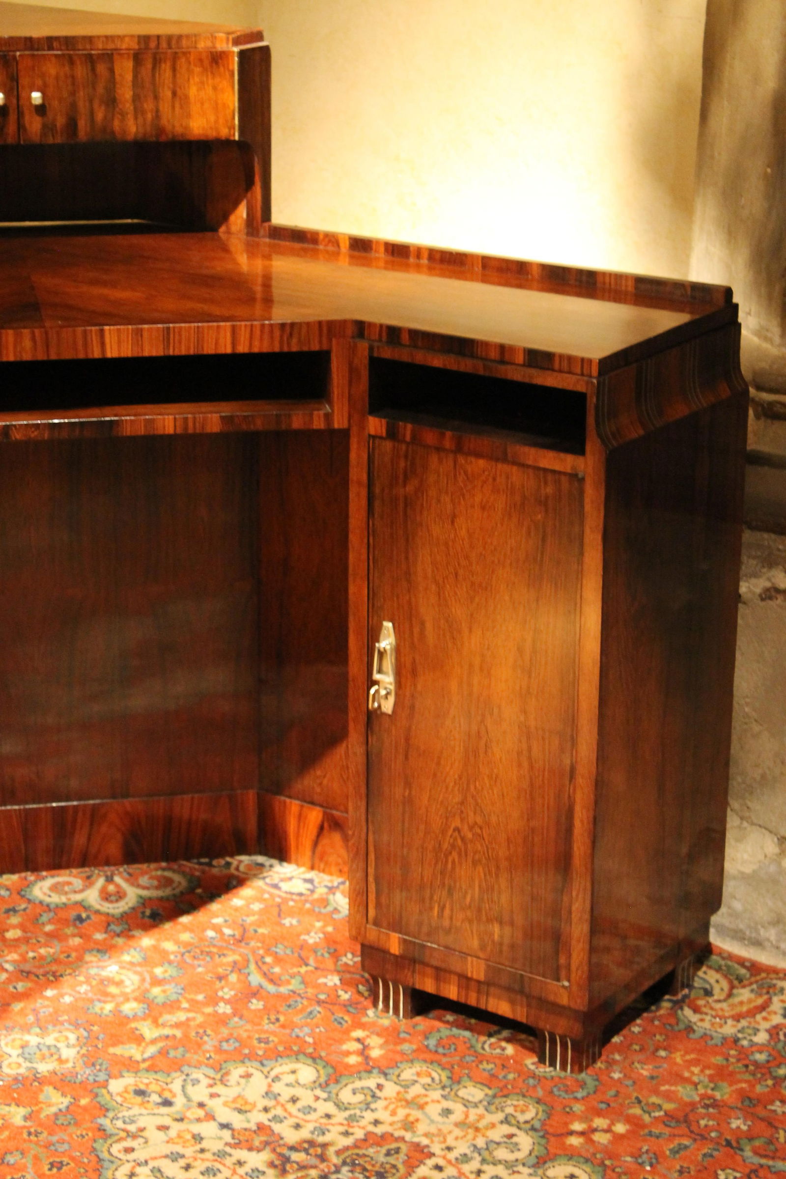 Art Deco Veneer Writing Desk or Vanity Table, 1920s - 11