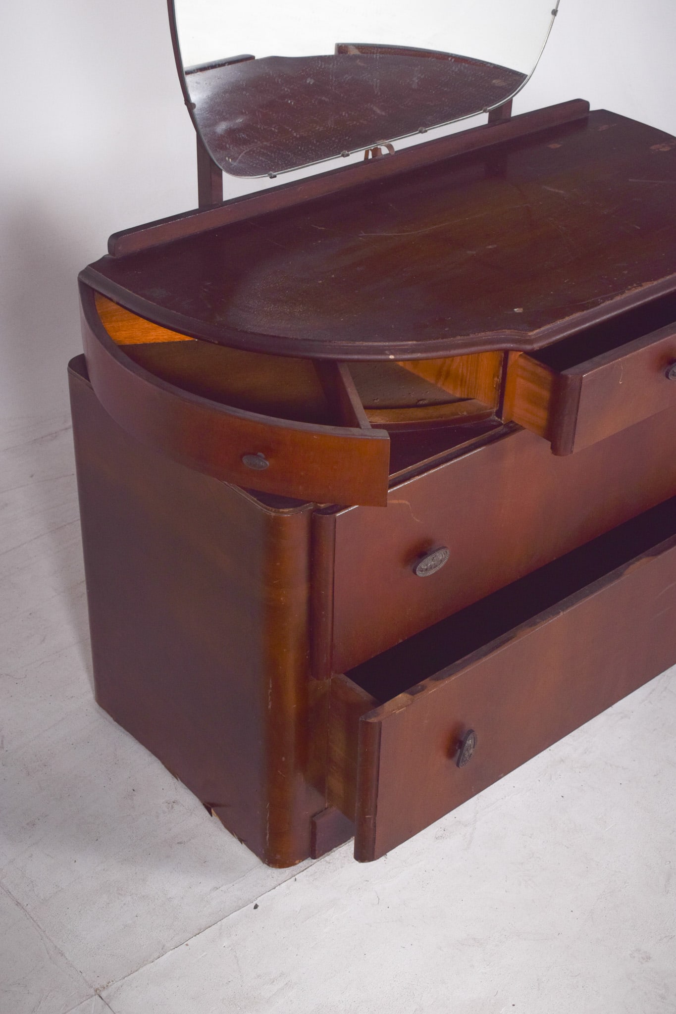 Vintage Art Deco Walnut Dressing Table, 1920s - 10
