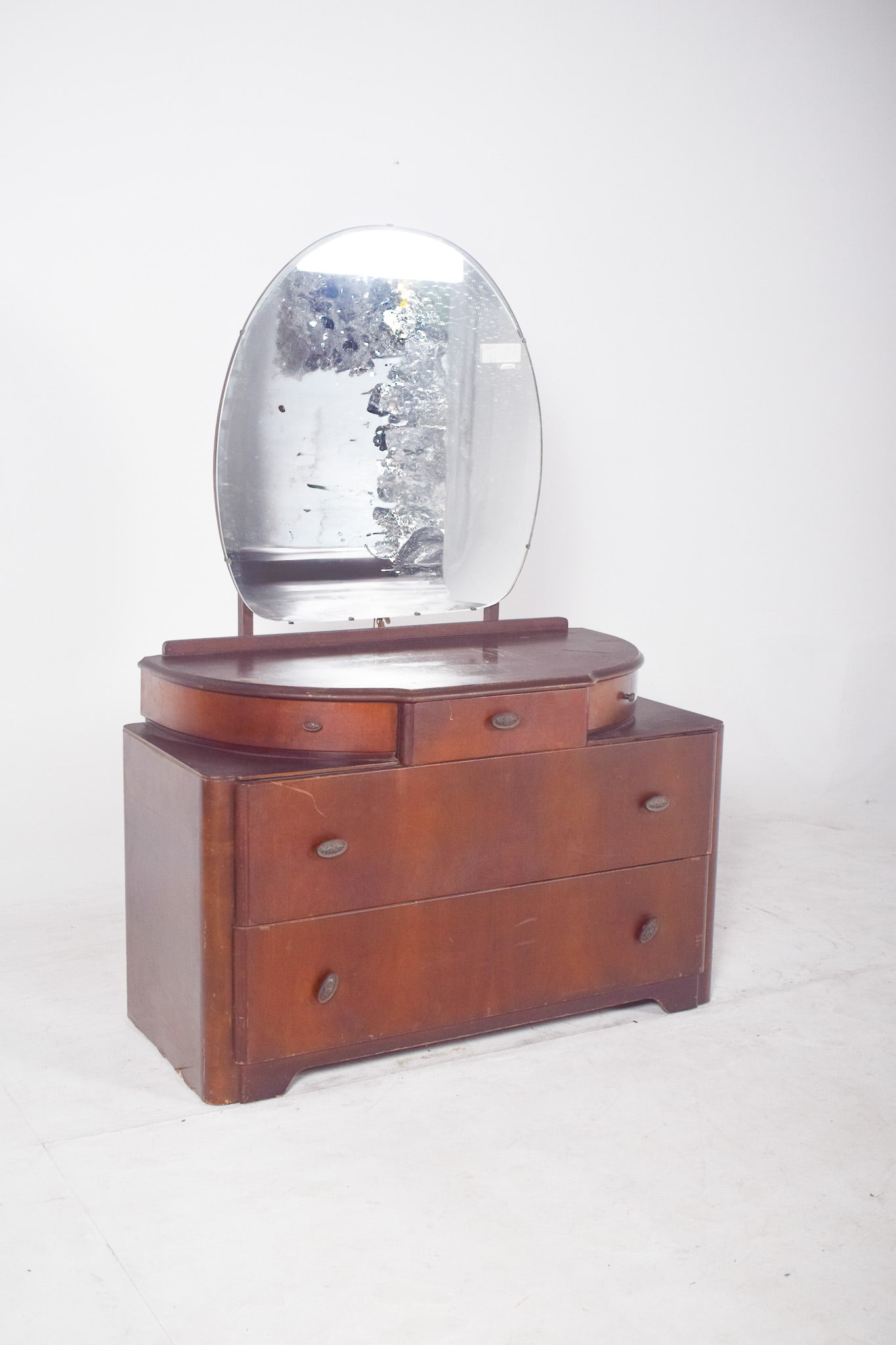Vintage Art Deco Walnut Dressing Table, 1920s - 3
