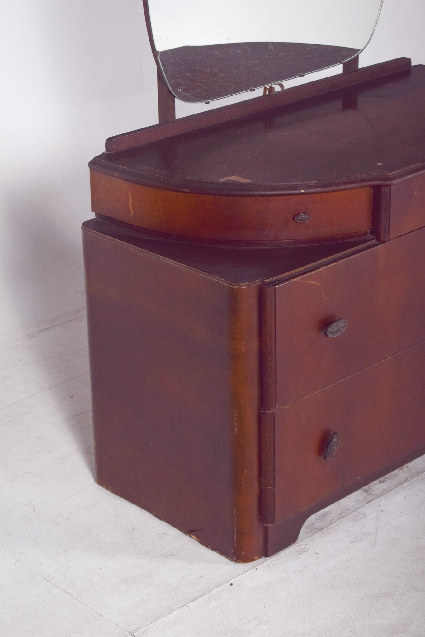 Vintage Art Deco Walnut Dressing Table, 1920s - 4