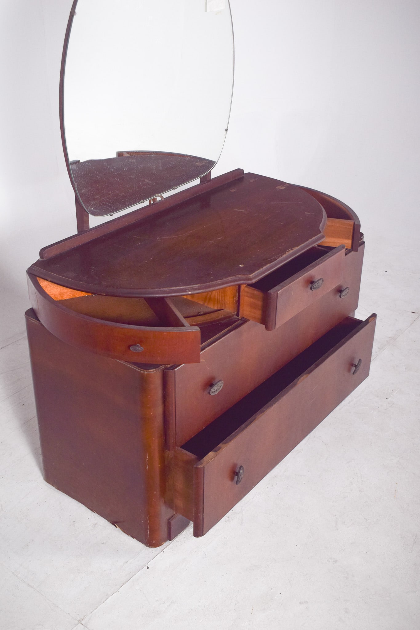 Vintage Art Deco Walnut Dressing Table, 1920s - 7