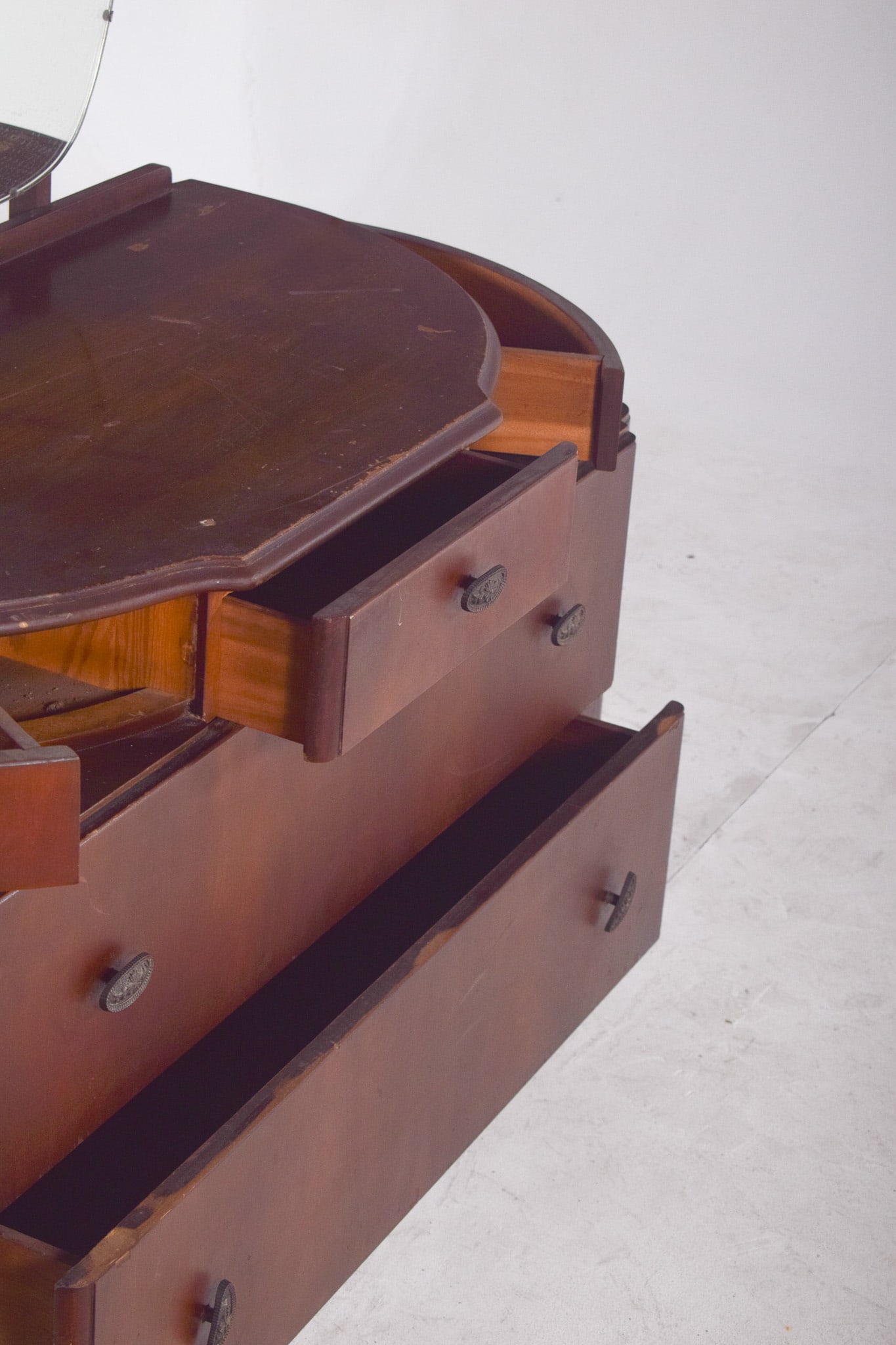 Vintage Art Deco Walnut Dressing Table, 1920s - 8