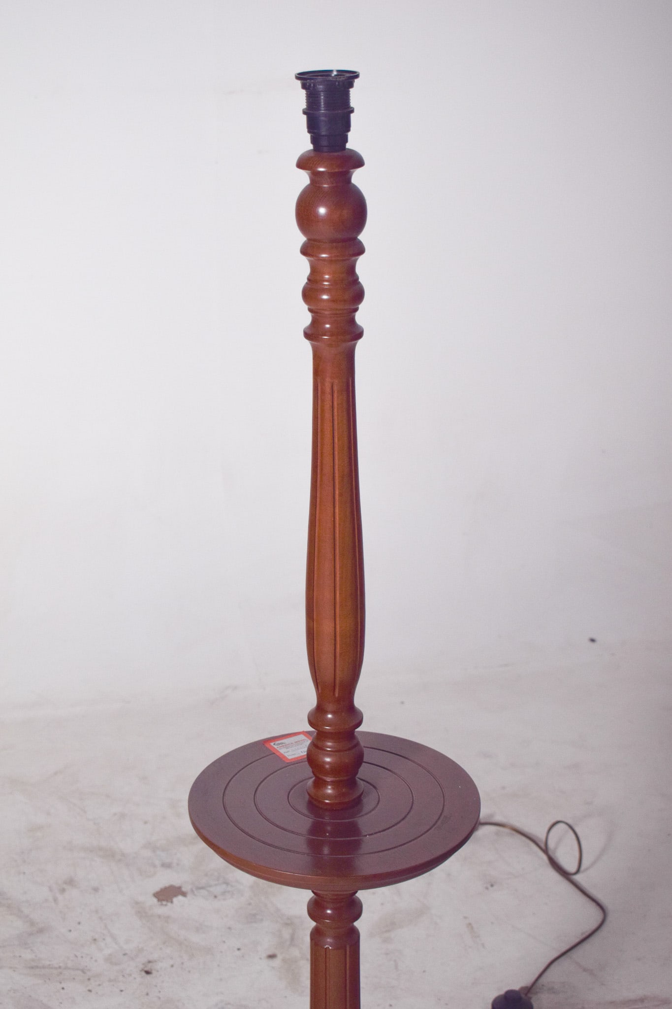 Danish Wooden Floor Lamp with Integrated Table, 1950 - 2