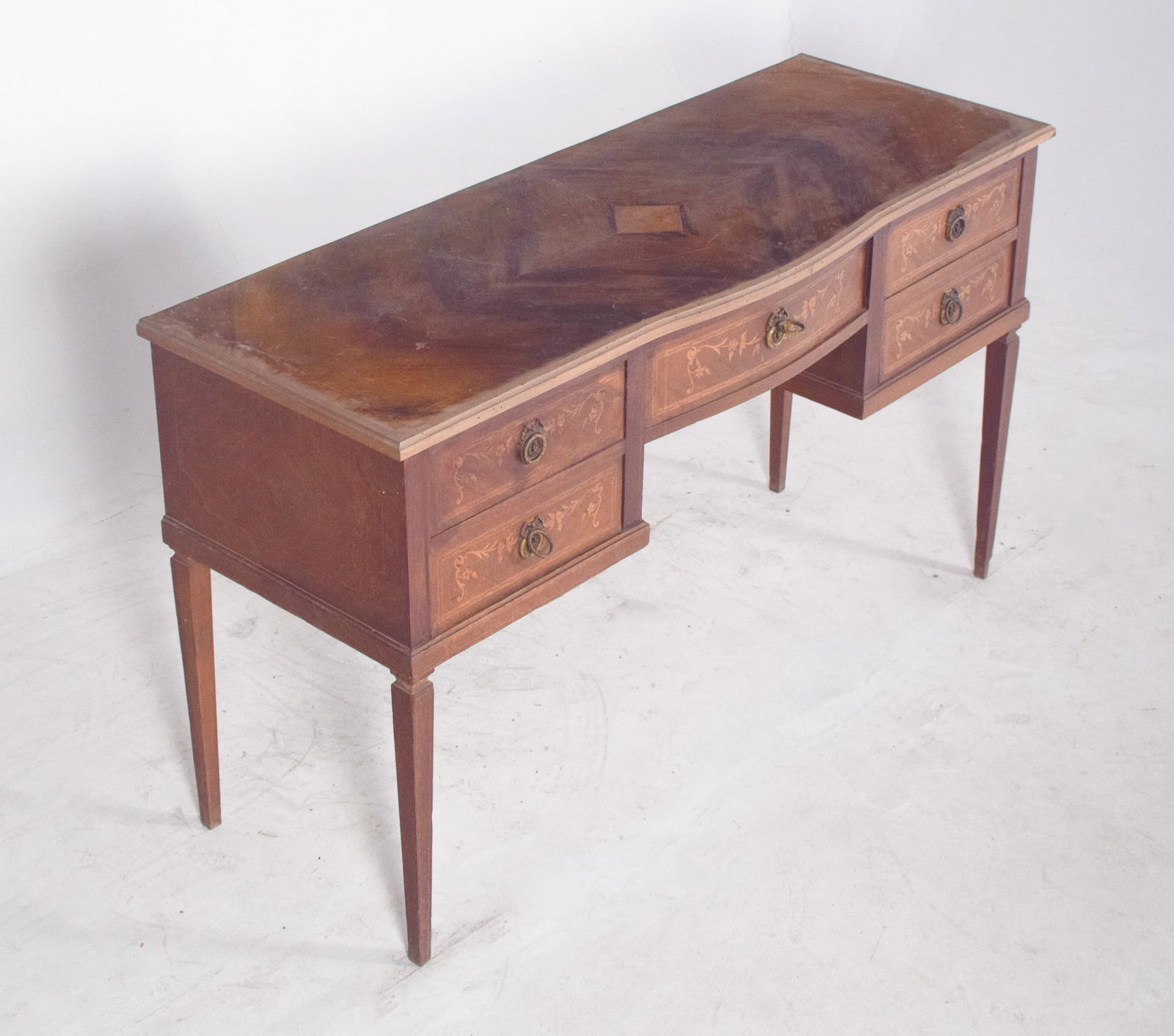 Vintage Wooden Dressing Table with Marquetry, 1920s - 8