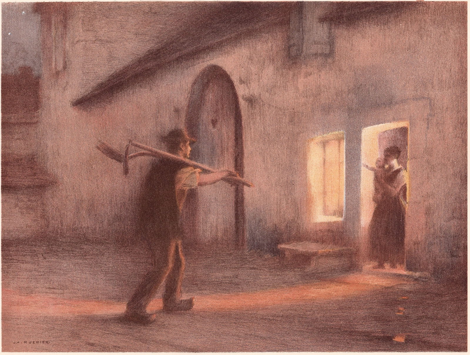J. A. Muenier, Le Retour des Champs, 1898, Lithograph - 2