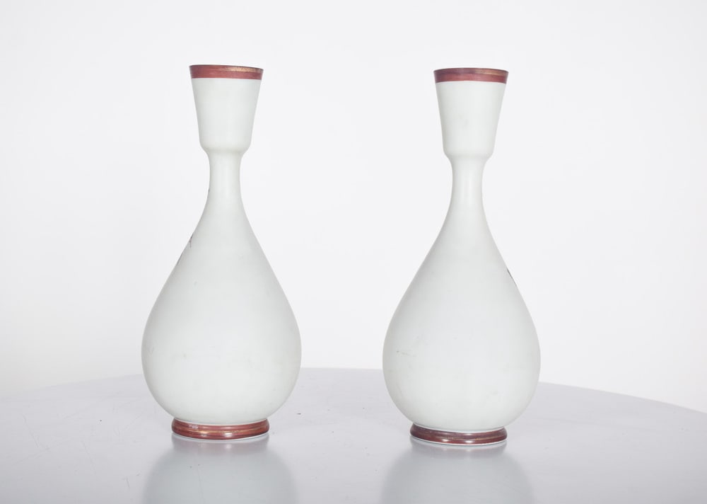 Round Porcelain Jugs with Polychrome, 1950s, Set of 2 - 3