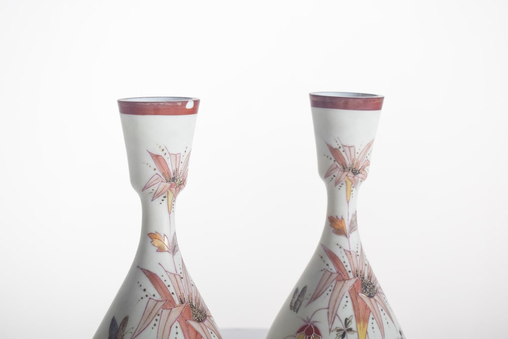 Round Porcelain Jugs with Polychrome, 1950s, Set of 2 - 4