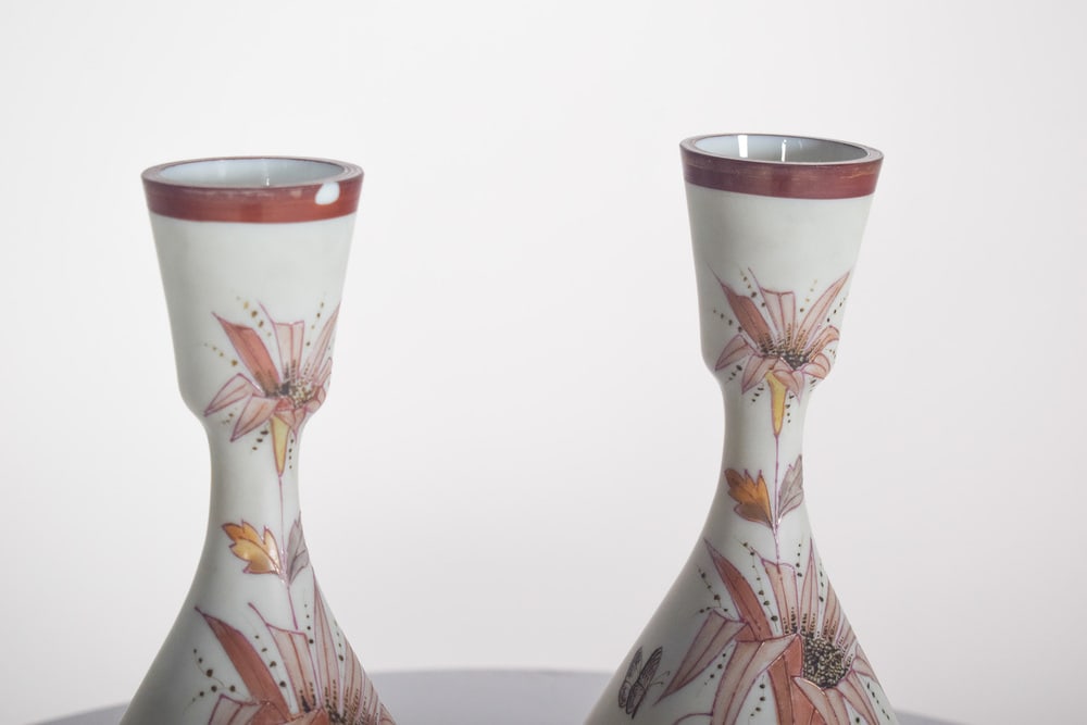 Round Porcelain Jugs with Polychrome, 1950s, Set of 2 - 8