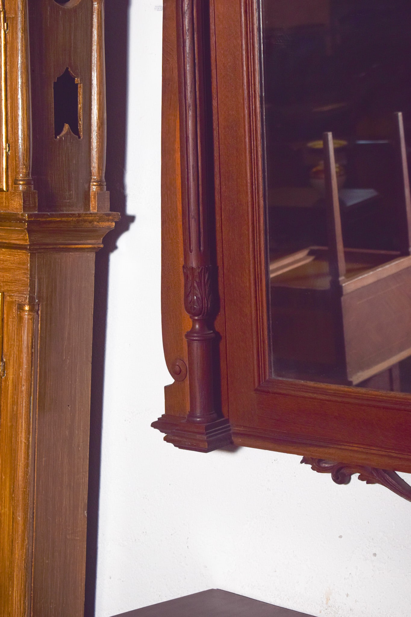 Antique Empire Wooden Mirror, 1800s - 8