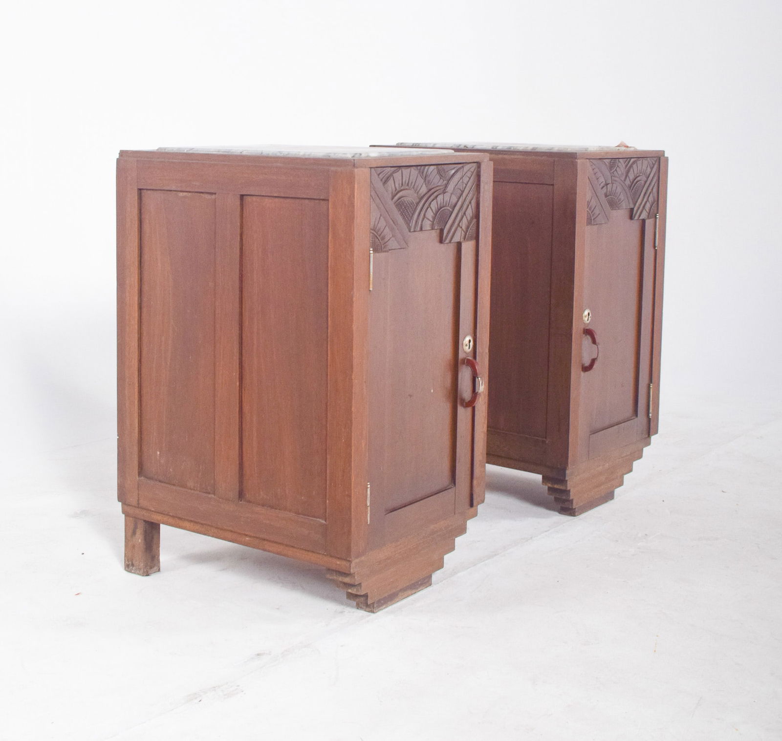 Portuguese Art Deco Bedside Tables, 1920, Set of 2 - 8