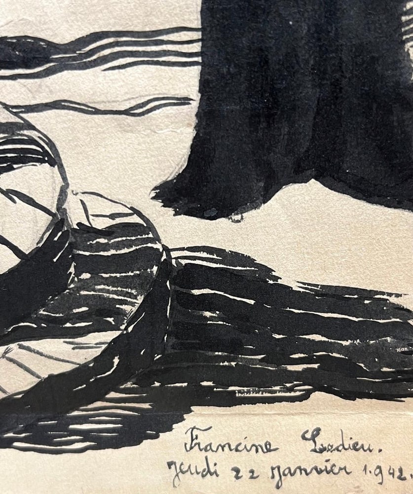 Francine Ledieu, Winter in Forbidden Zone, 1942, Ink - 3