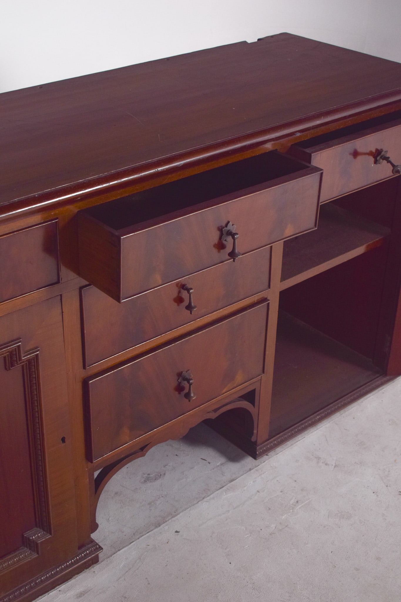 Antique Sideboard with Two Doors and Five Drawers - 4