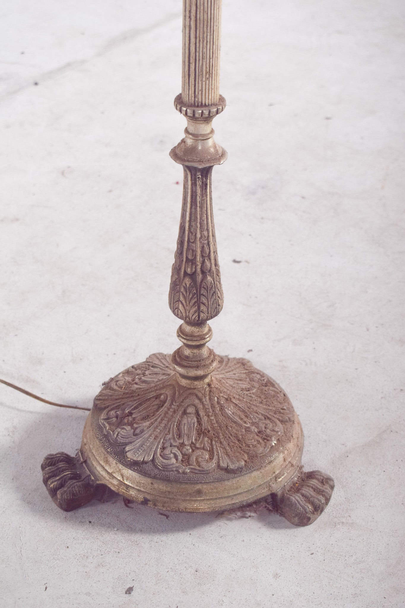 French Silvered Metal Floor Lamp with Four Lights, 1920 - 10