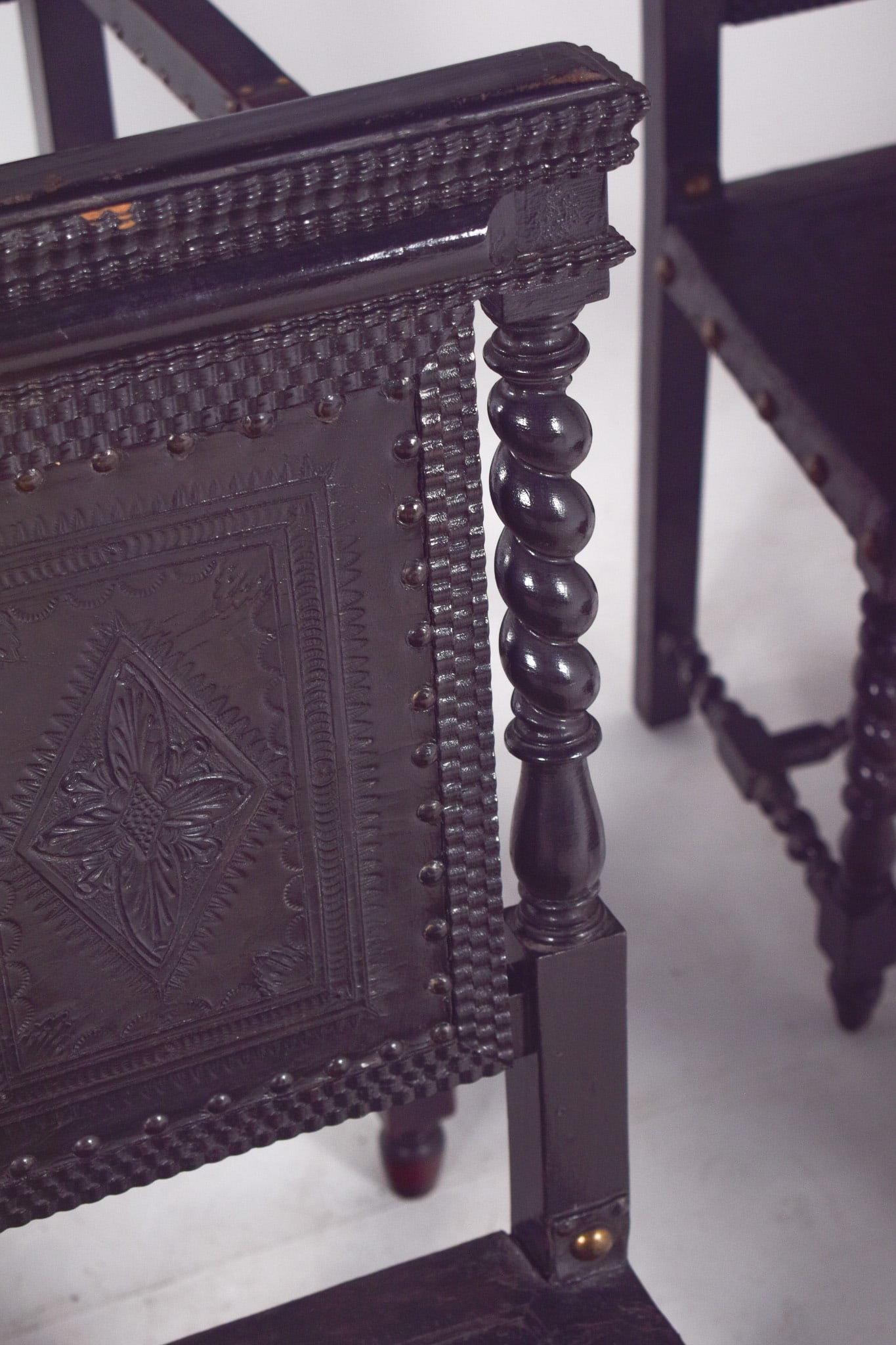 Leather Dining Chairs, 1920s, Set of 6 - 12