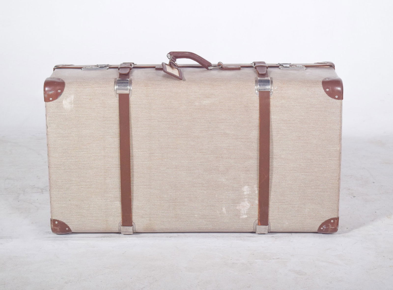 Mid-Century Modern Travelling Bag with Leather, 1950s - 11
