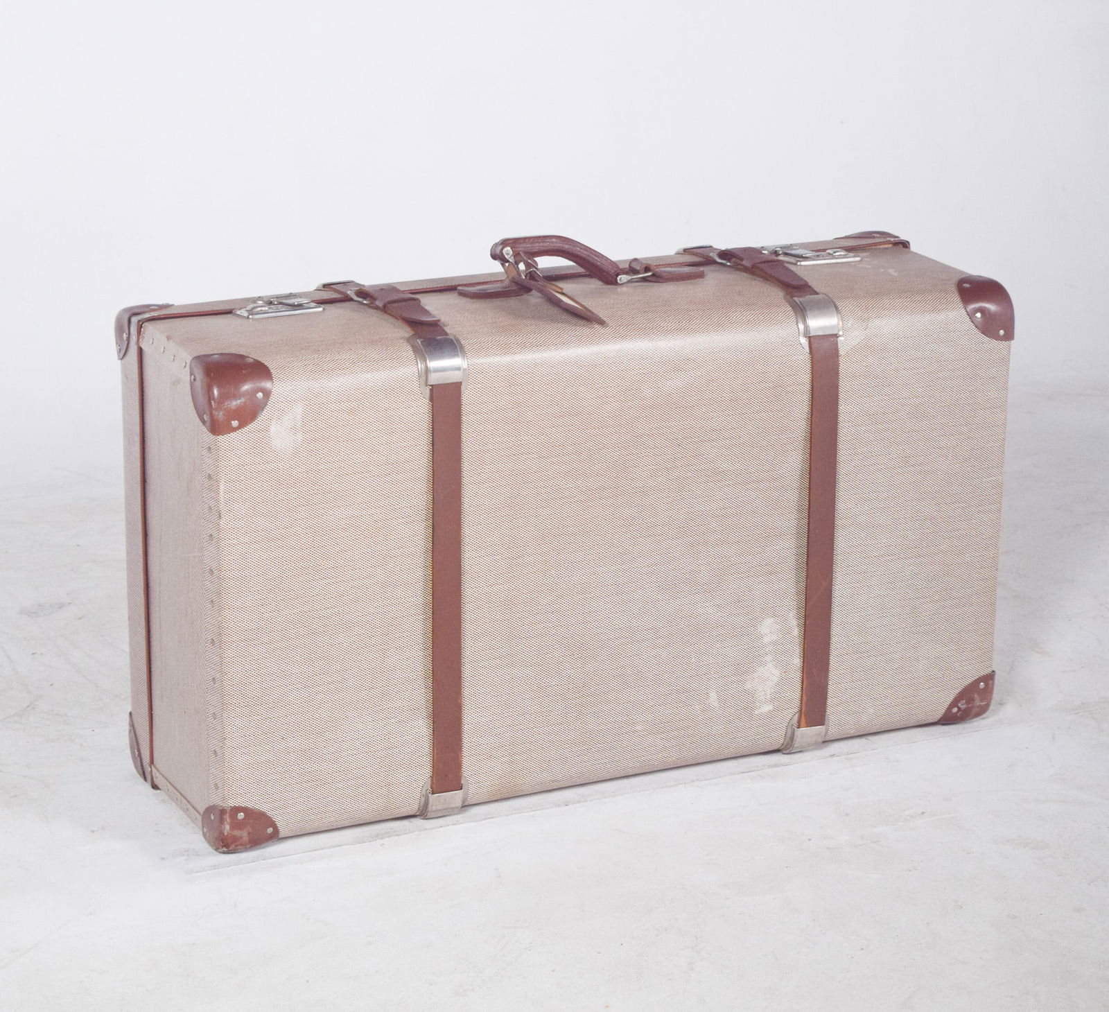 Mid-Century Modern Travelling Bag with Leather, 1950s - 12