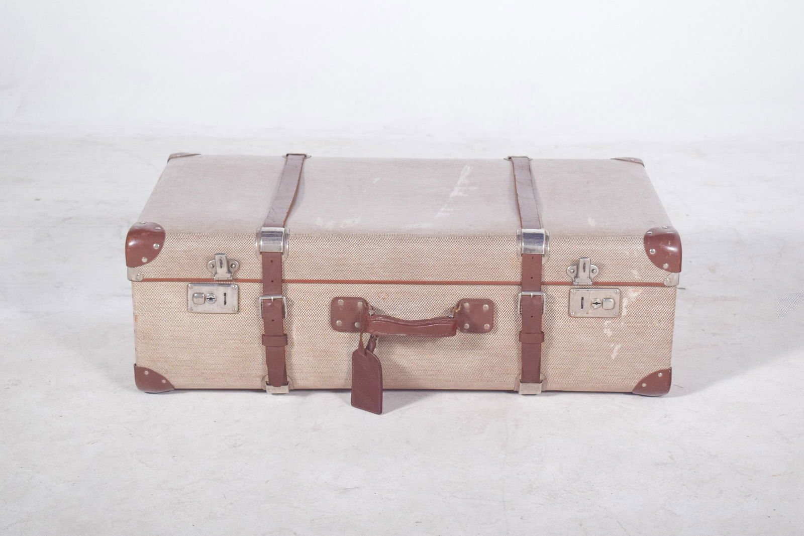 Mid-Century Modern Travelling Bag with Leather, 1950s - 3