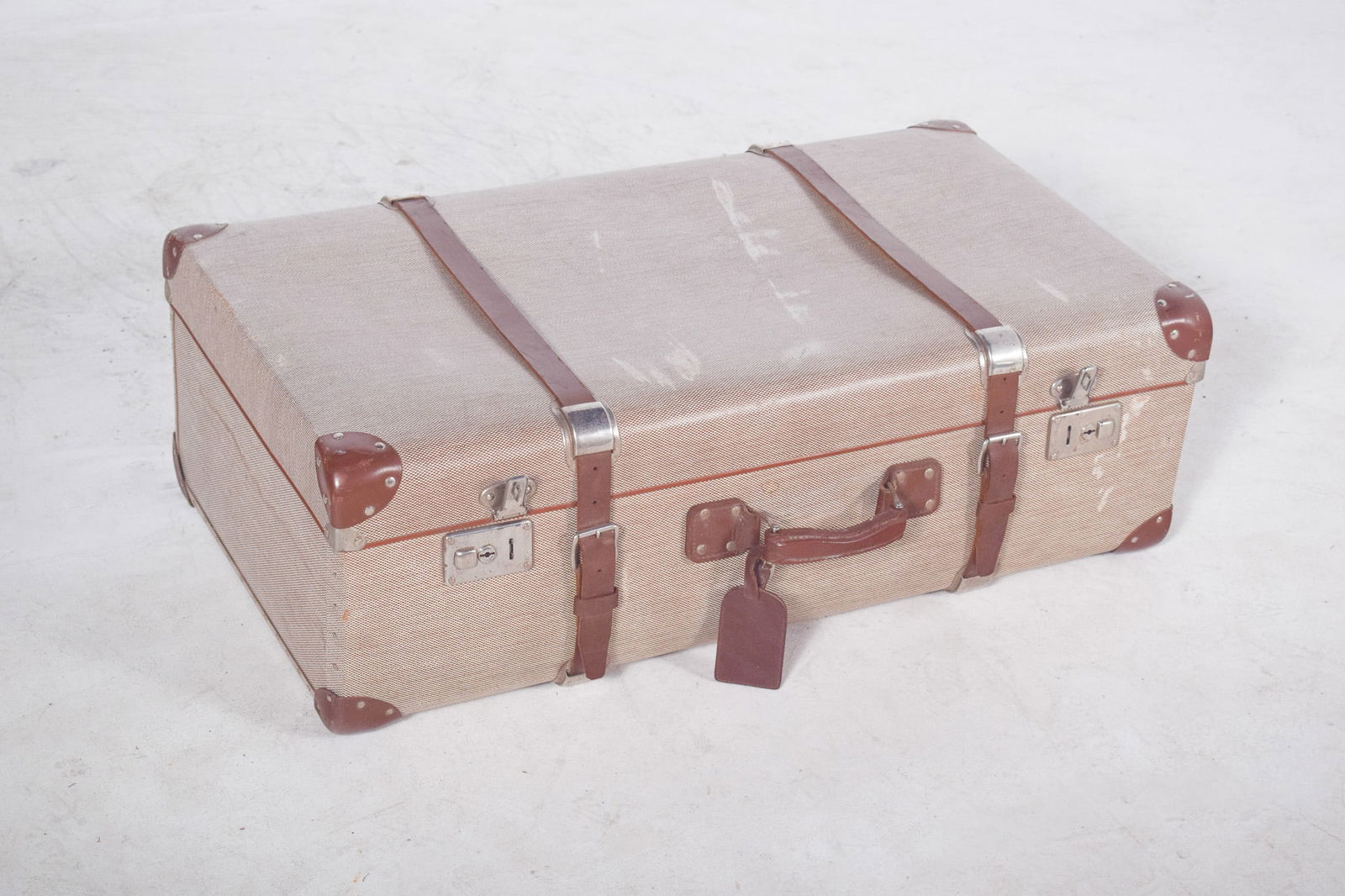 Mid-Century Modern Travelling Bag with Leather, 1950s - 7