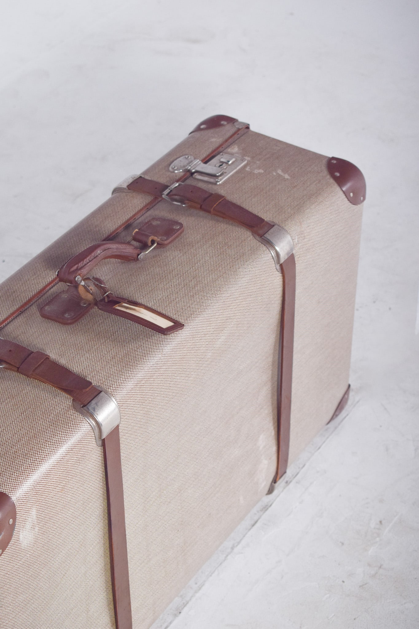 Mid-Century Modern Travelling Bag with Leather, 1950s - 8