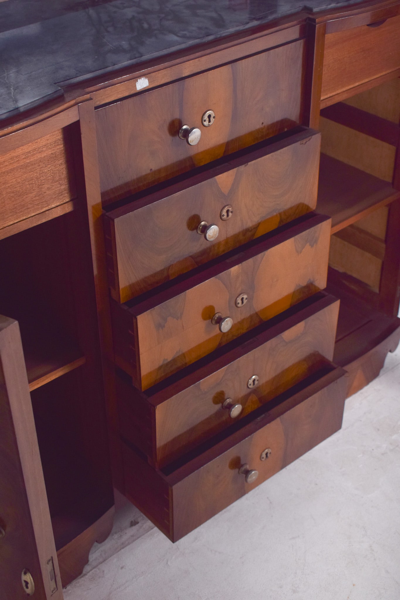 Vintage Portuguese Art Deco Mirror Sideboard, 1920 - 13