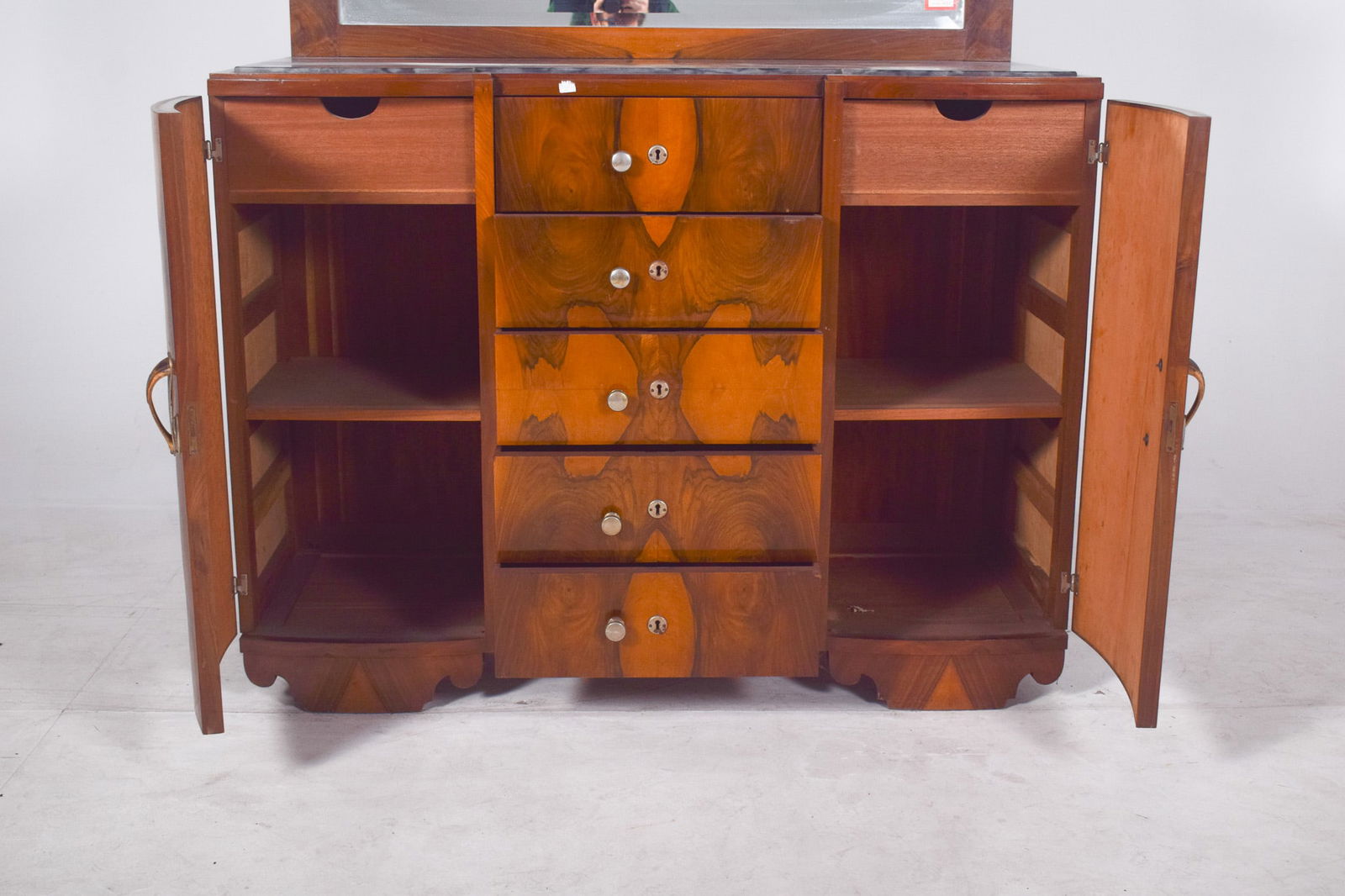 Vintage Portuguese Art Deco Mirror Sideboard, 1920 - 14