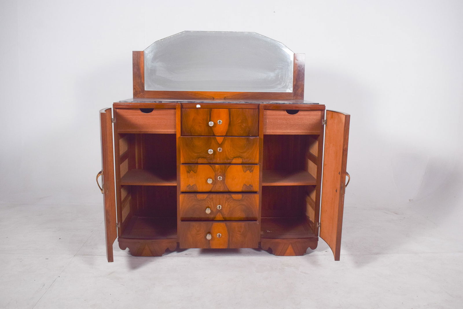 Vintage Portuguese Art Deco Mirror Sideboard, 1920 - 15