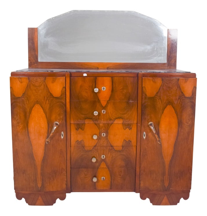 Vintage Portuguese Art Deco Mirror Sideboard, 1920 (1 of 17)