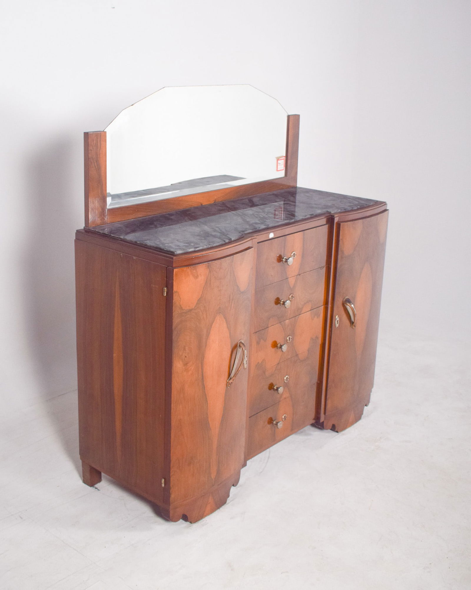 Vintage Portuguese Art Deco Mirror Sideboard, 1920 - 3