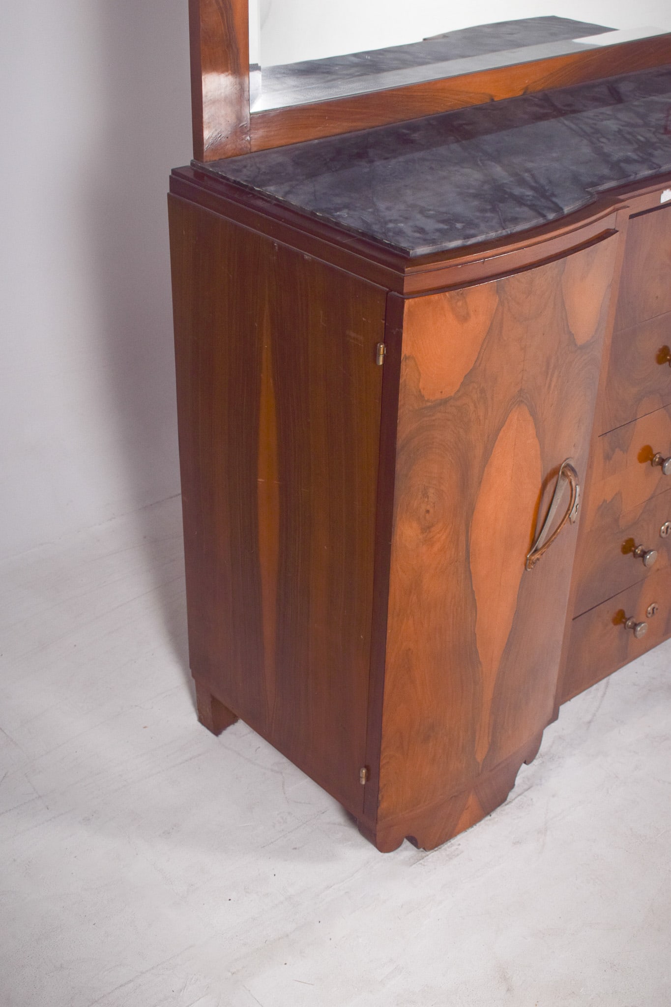 Vintage Portuguese Art Deco Mirror Sideboard, 1920 - 4