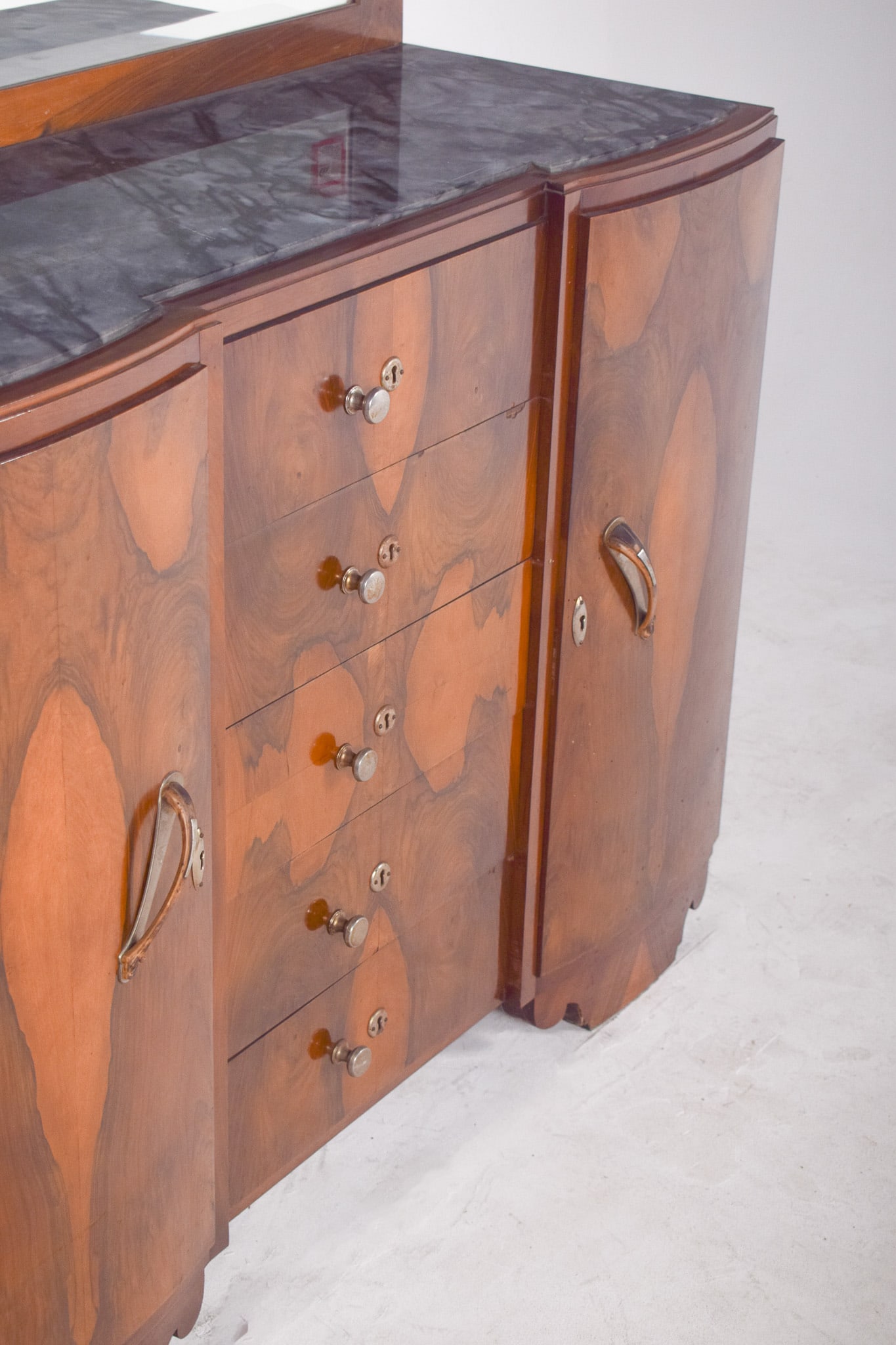 Vintage Portuguese Art Deco Mirror Sideboard, 1920 - 5