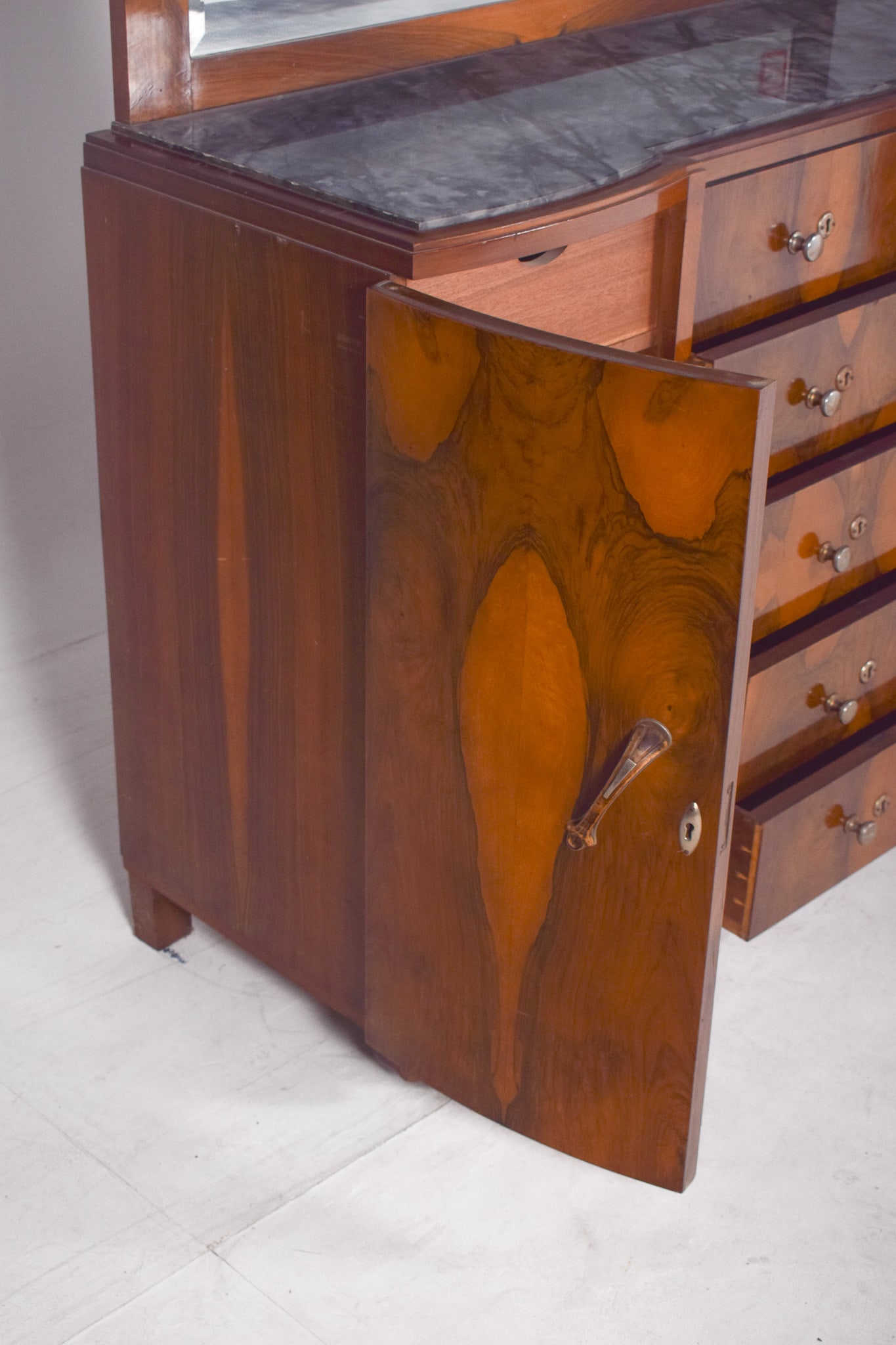 Vintage Portuguese Art Deco Mirror Sideboard, 1920 - 8