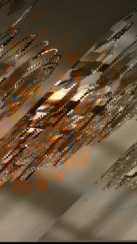 Large Crystal Glass Ceiling Lamp from Palwa - 8