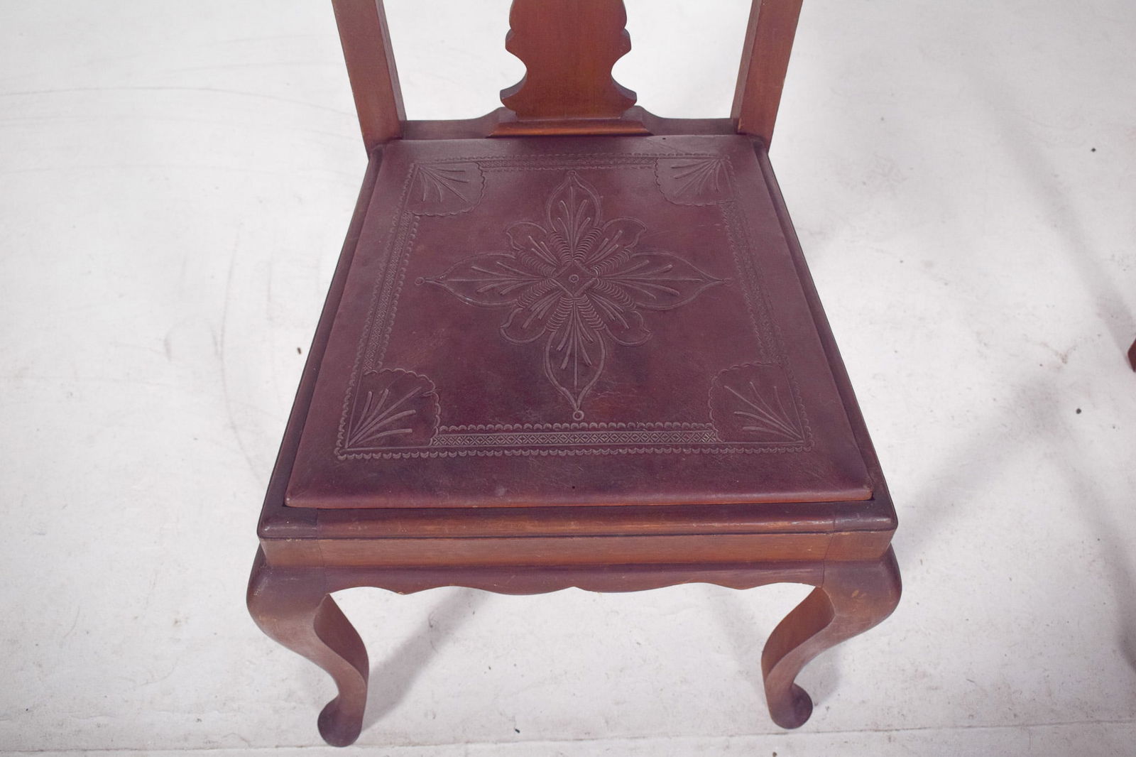 Chairs with Embossed Leather Seats, 1950s, Set of 2 - 10