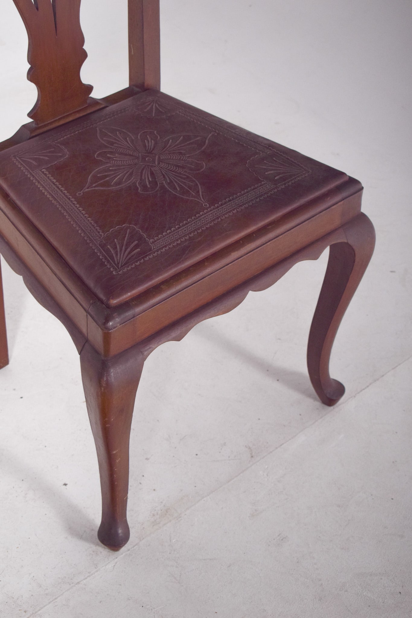 Chairs with Embossed Leather Seats, 1950s, Set of 2 - 7