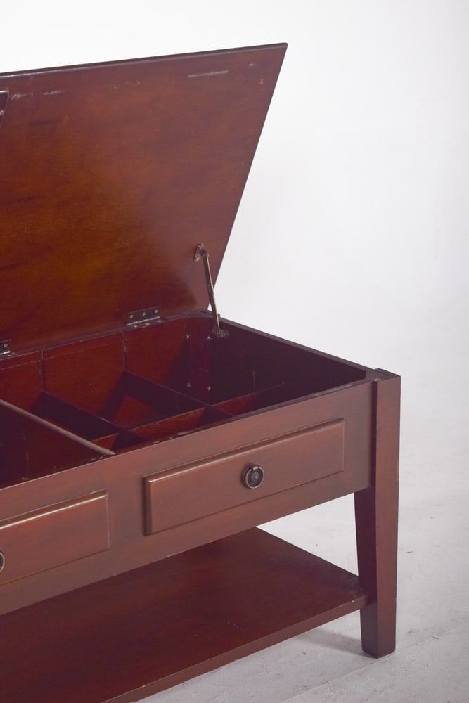 Rectangular Coffee Table with Hinged Top, 1950s - 9