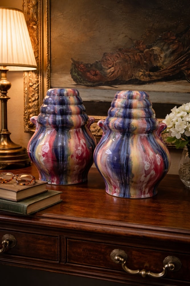 Glazed Ceramic Vases from Elgé, France, 1950, Set of 2 - 3