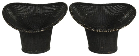 Set of Vintage Woven Wicker Armchairs by Egon Eiermann (1 of 8)