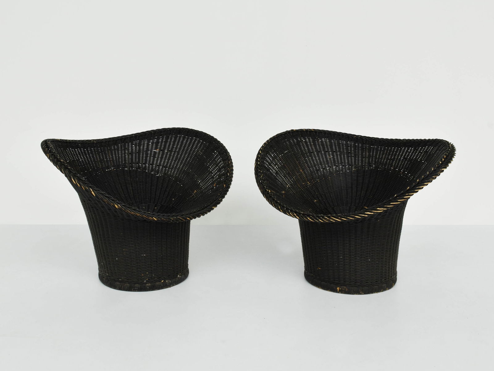 Set of Vintage Woven Wicker Armchairs by Egon Eiermann - 2